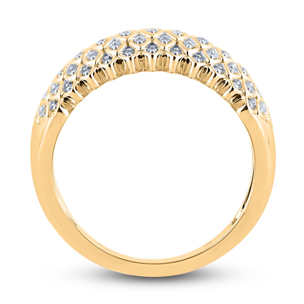 Diamond Multi-Row Anniversary Band 1/4 ct tw Round 14K Yellow Gold rpfzJD5j