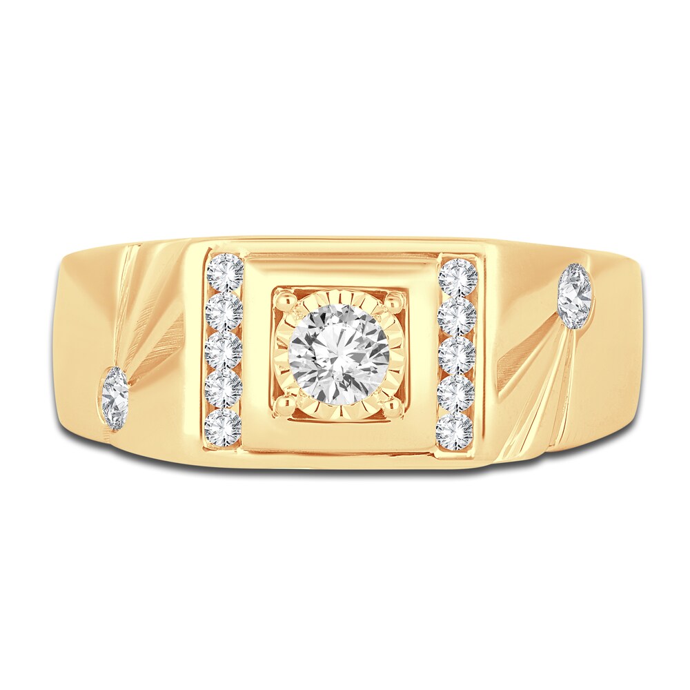 Men\'s Diamond Wedding Band 1/2 ct tw Round 14K Yellow Gold rqqG7Nbu