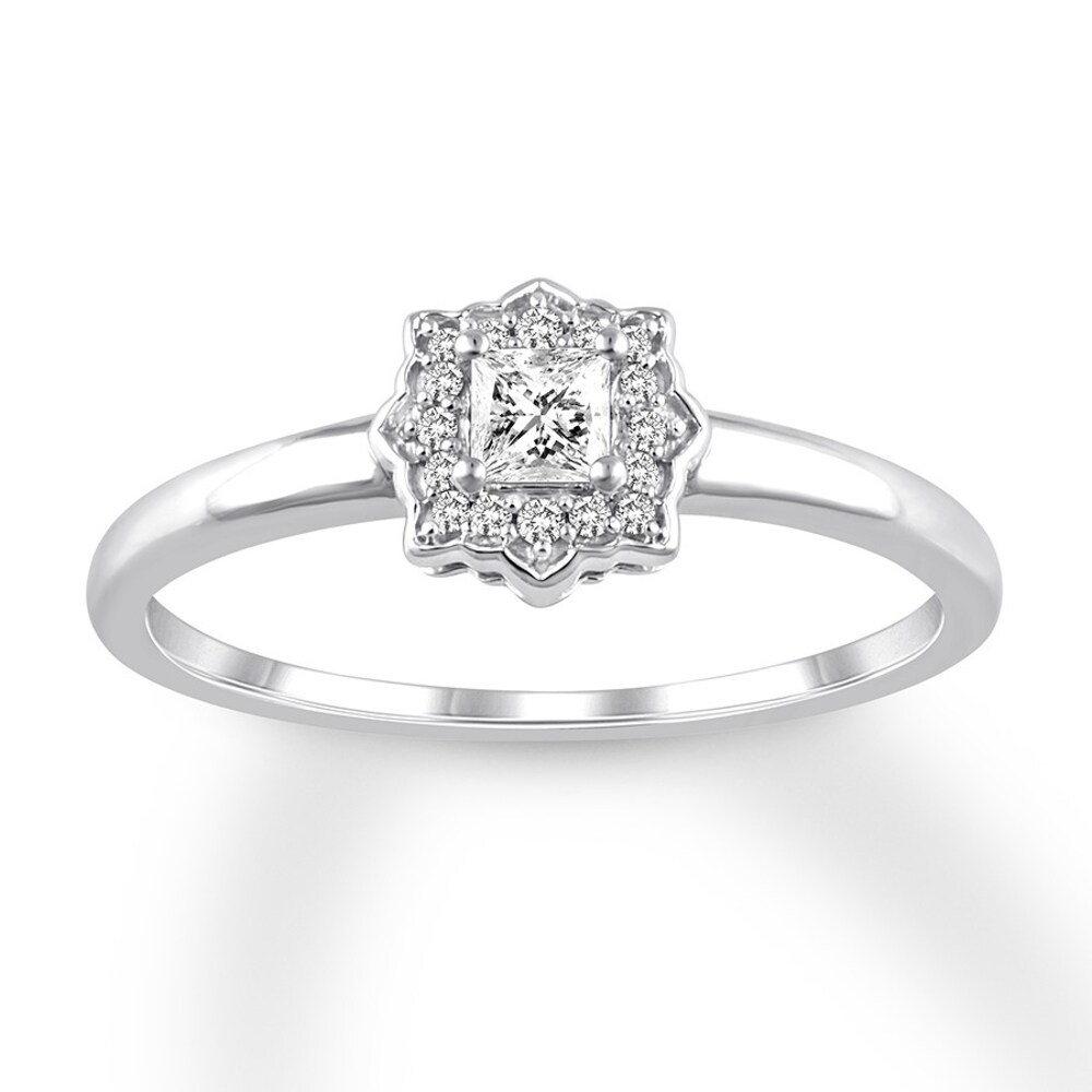 Diamond Promise Ring 1/4 ct tw Princess/Round 10K White Gold rrDq2N9h Diamond Promise Ring 1/4 ct tw Princess/Round 10K White Gold rrDq2N9h