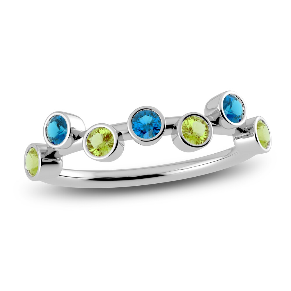 Juliette Maison Natural Peridot & Natural Blue Zircon Ring 10K White Gold s3uvBD71 Juliette Maison Natural Peridot & Natural Blue Zircon Ring 10K White Gold s3uvBD71
