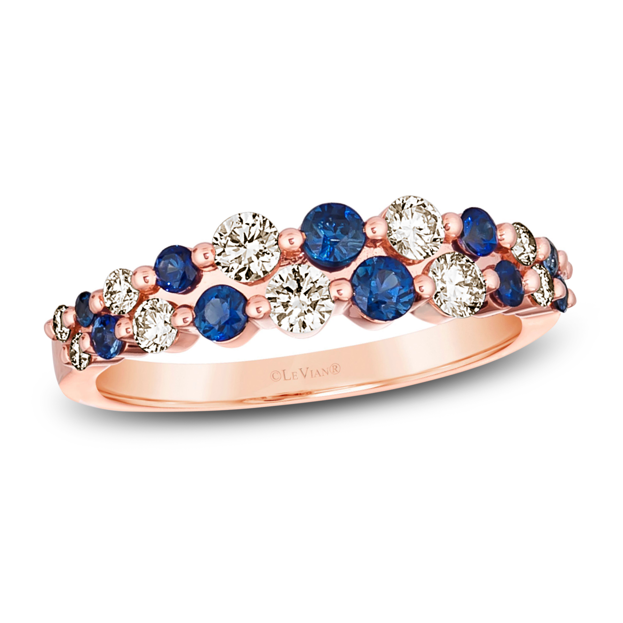 Le Vian Natural Blue Sapphire Ring 1/2 ct tw Diamonds 14K Strawberry Gold s93Fz946 Le Vian Natural Blue Sapphire Ring 1/2 ct tw Diamonds 14K Strawberry Gold s93Fz946