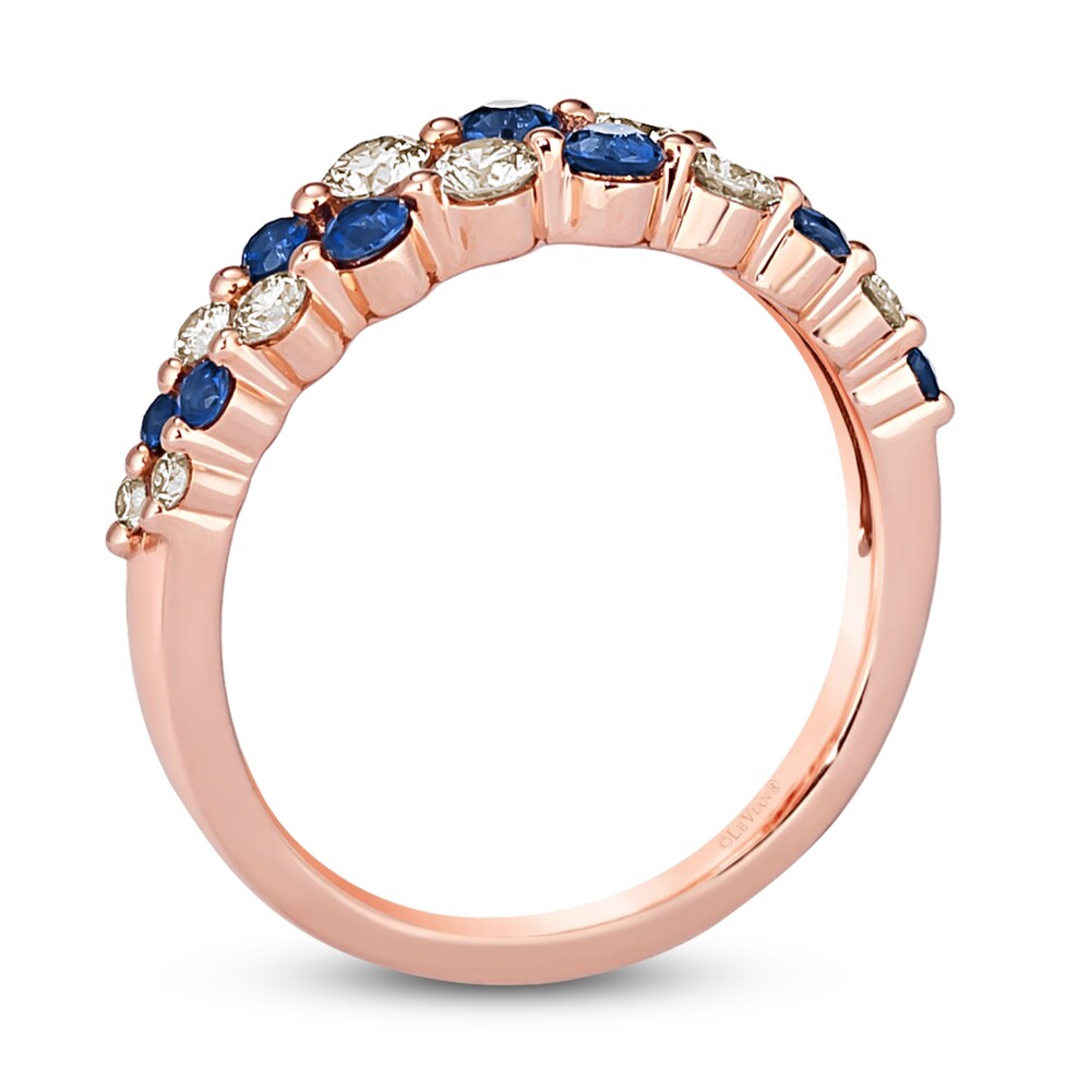 Le Vian Natural Blue Sapphire Ring 1/2 ct tw Diamonds 14K Strawberry Gold s93Fz946 Le Vian Natural Blue Sapphire Ring 1/2 ct tw Diamonds 14K Strawberry Gold s93Fz946