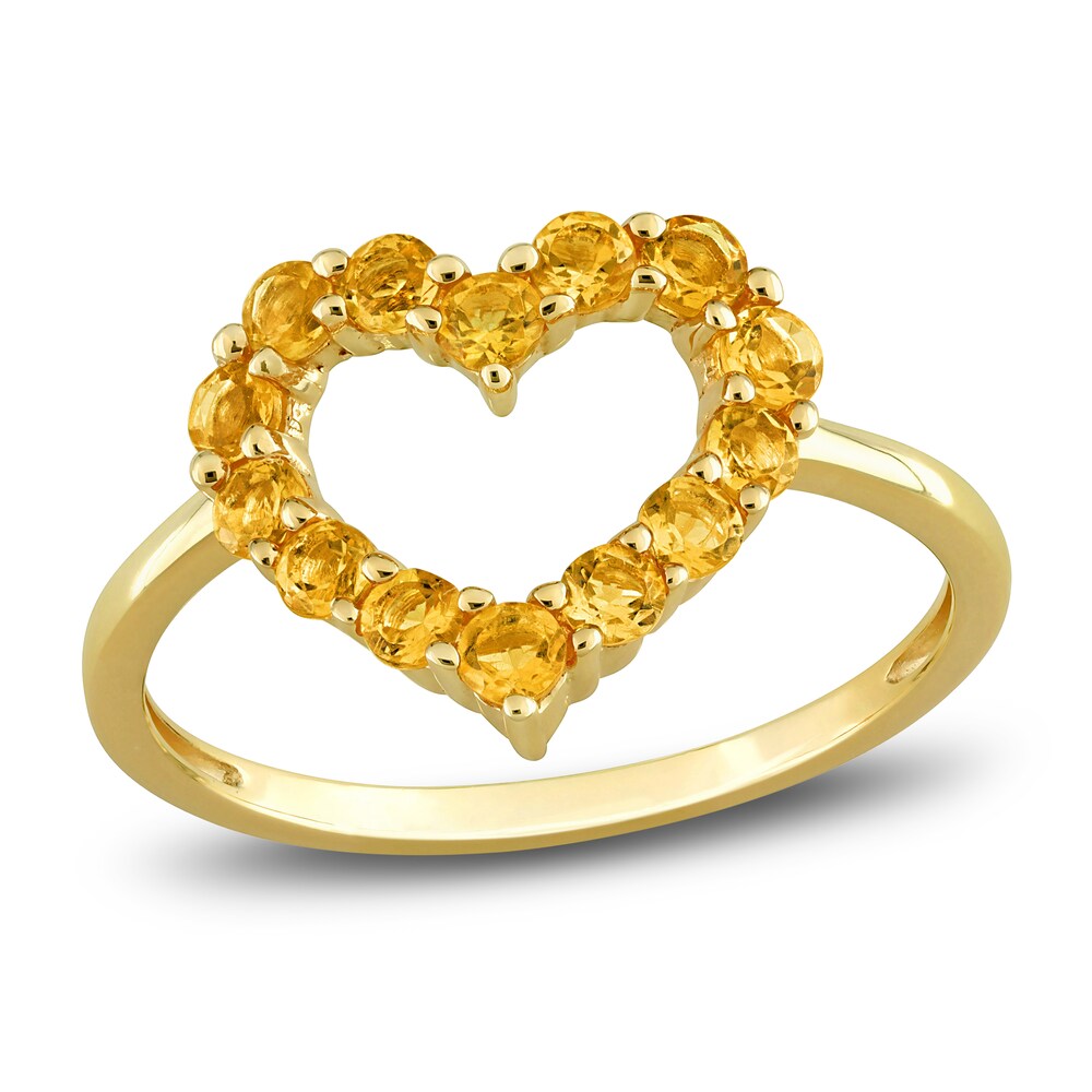 Natural Citrine Heart Ring 10K Yellow Gold sE10zgNi Natural Citrine Heart Ring 10K Yellow Gold sE10zgNi