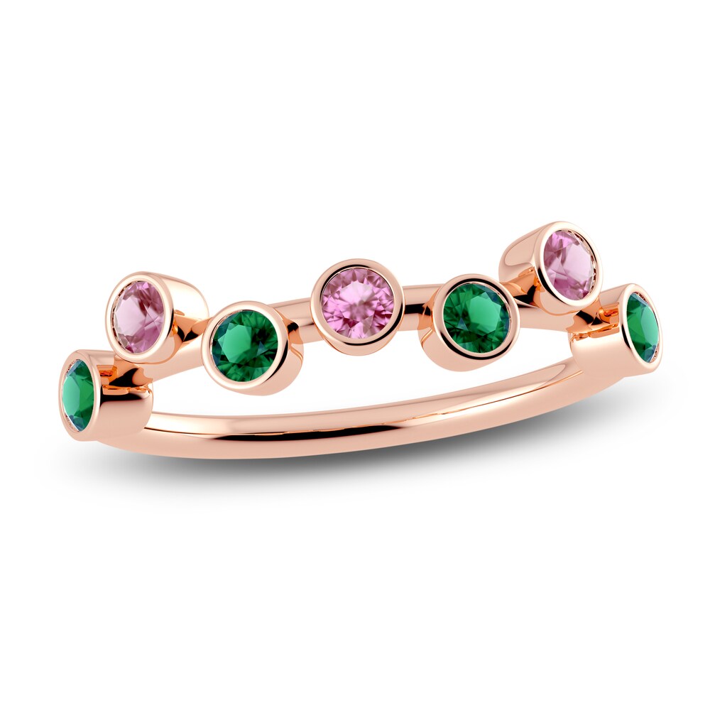 Juliette Maison Natural Pink Tourmaline & Natural Emerald Ring 10K Rose Gold sLQ1DKjz Juliette Maison Natural Pink Tourmaline & Natural Emerald Ring 10K Rose Gold sLQ1DKjz