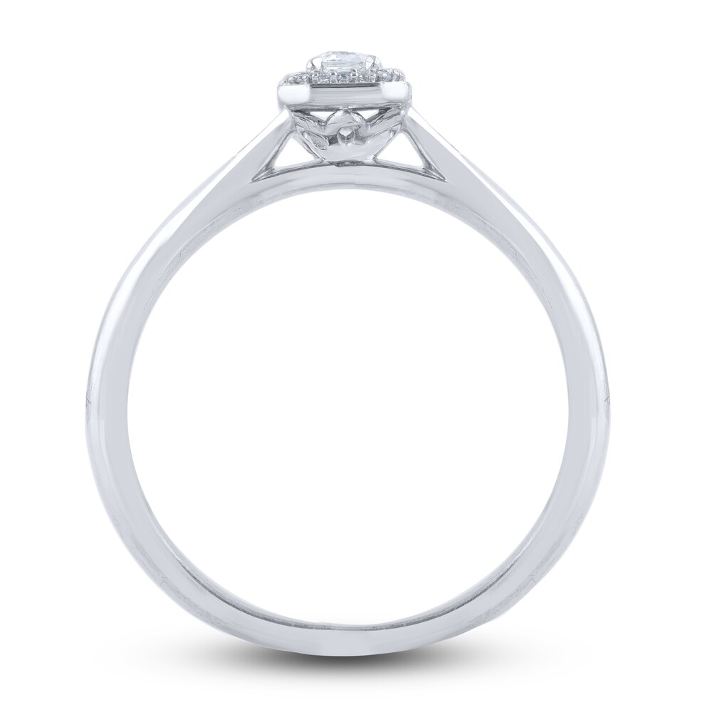 Diamond Promise Ring 1/6 ct tw Baguette/Round 14K White Gold sT0FT3js Diamond Promise Ring 1/6 ct tw Baguette/Round 14K White Gold sT0FT3js