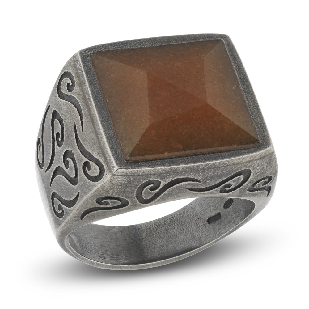 Marco Dal Maso Ara Men's Natural Orange Aventurine Ring Sterling Silver sT5trrto Marco Dal Maso Ara Men's Natural Orange Aventurine Ring Sterling Silver sT5trrto