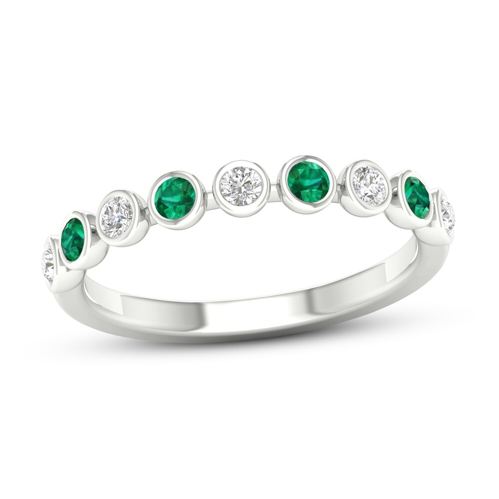 Natural Emerald Ring 1/6 ct tw Diamonds 10K White Gold sZHjDNot Natural Emerald Ring 1/6 ct tw Diamonds 10K White Gold sZHjDNot