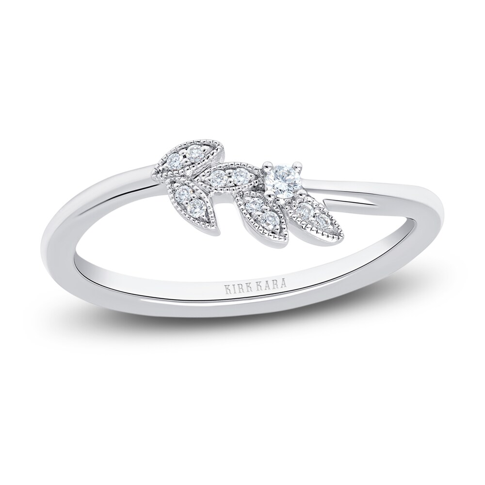 Kirk Kara Diamond Leaf Wedding Band 1/20 ct tw Round 14K White Gold sdm3qC1p