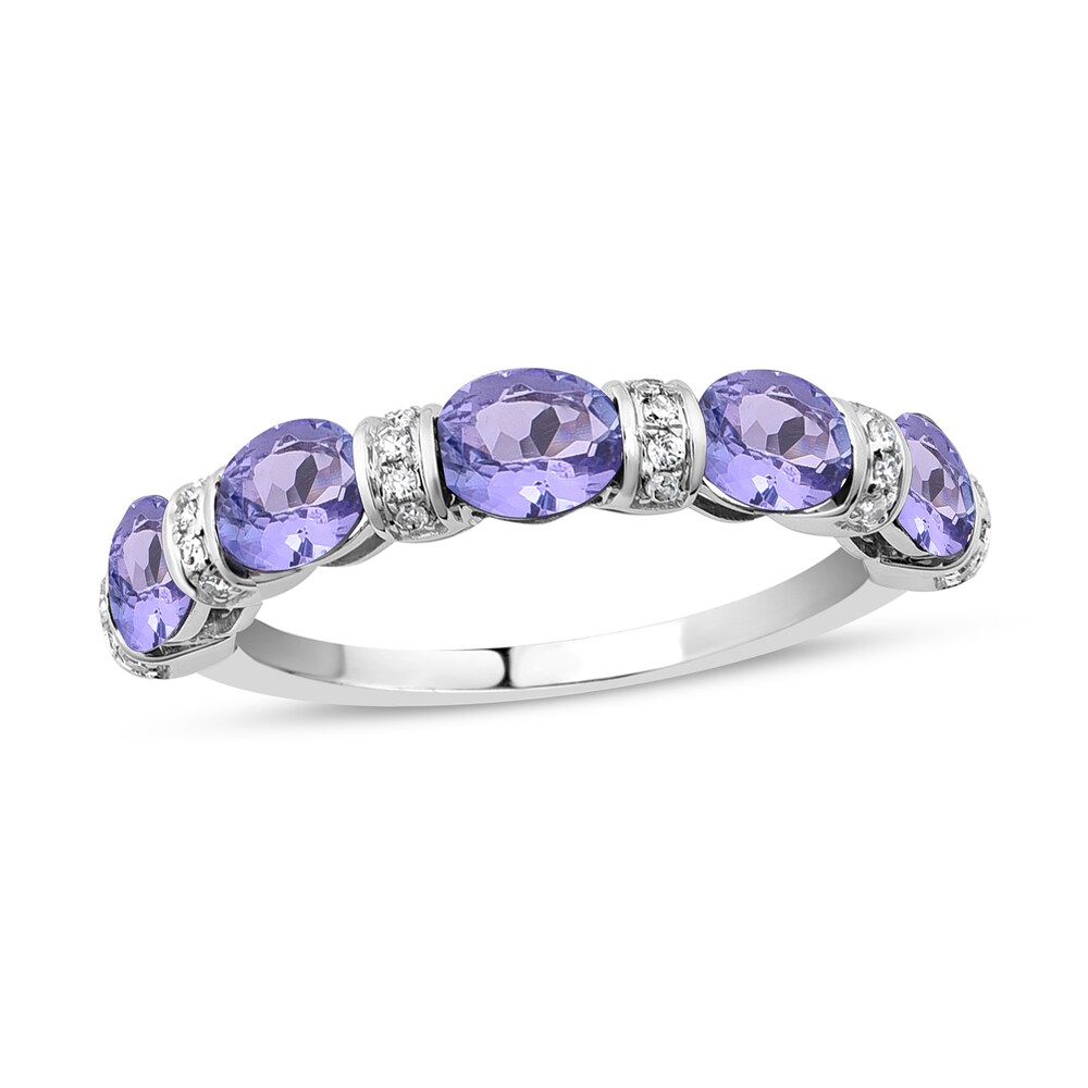 Natural Tanzanite Anniversary Ring 1/10 ct tw Diamonds 14K White Gold sgHwD3wX Natural Tanzanite Anniversary Ring 1/10 ct tw Diamonds 14K White Gold sgHwD3wX