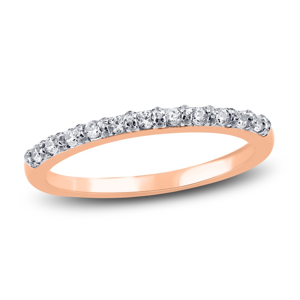Diamond Wedding Band 1/4 ct tw Round 14K Rose Gold sr8eFpz9