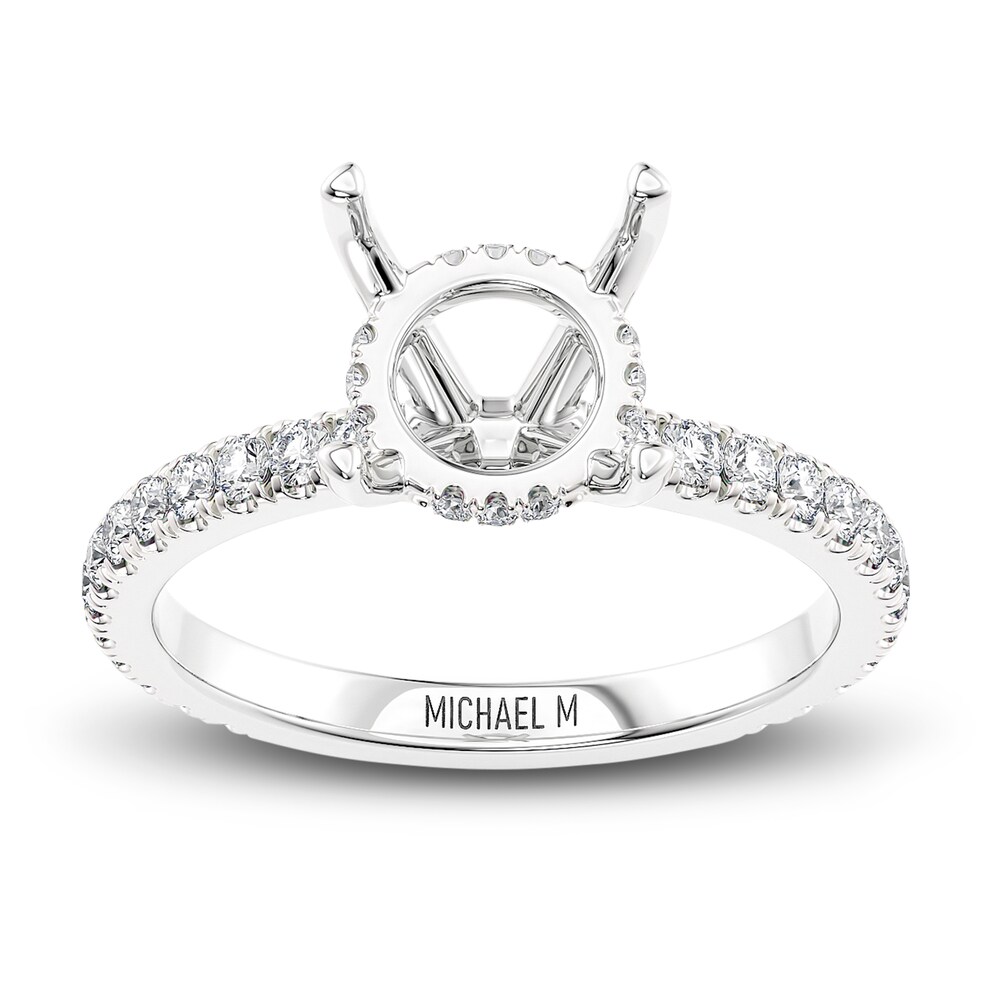 Michael M Diamond Engagement Ring Setting 1/3 ct tw Round 18K White Gold (Center diamond is sold separately) ss79ieBh Michael M Diamond Engagement Ring Setting 1/3 ct tw Round 18K White Gold (Center diamond is sold separately) ss79ieBh
