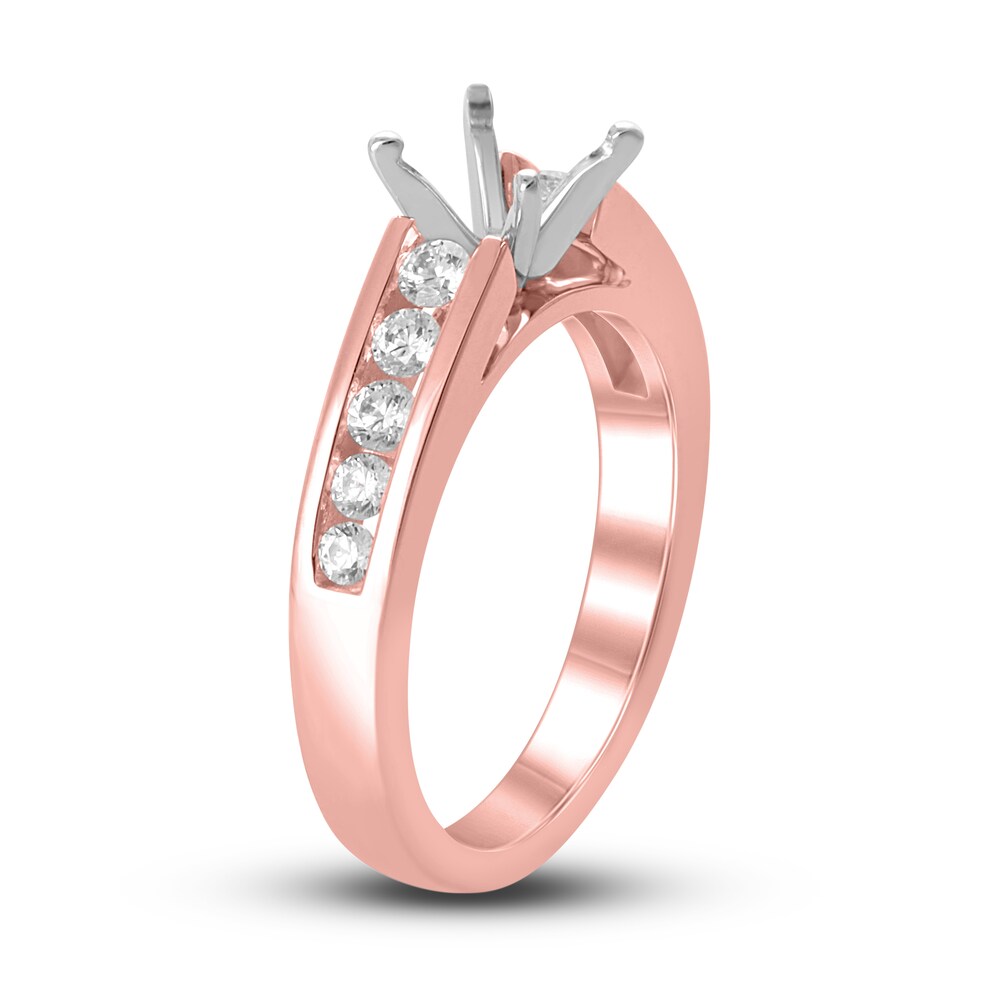 Diamond Ring Setting 1/2 ct tw Round 14K Rose Gold swrm7zmU