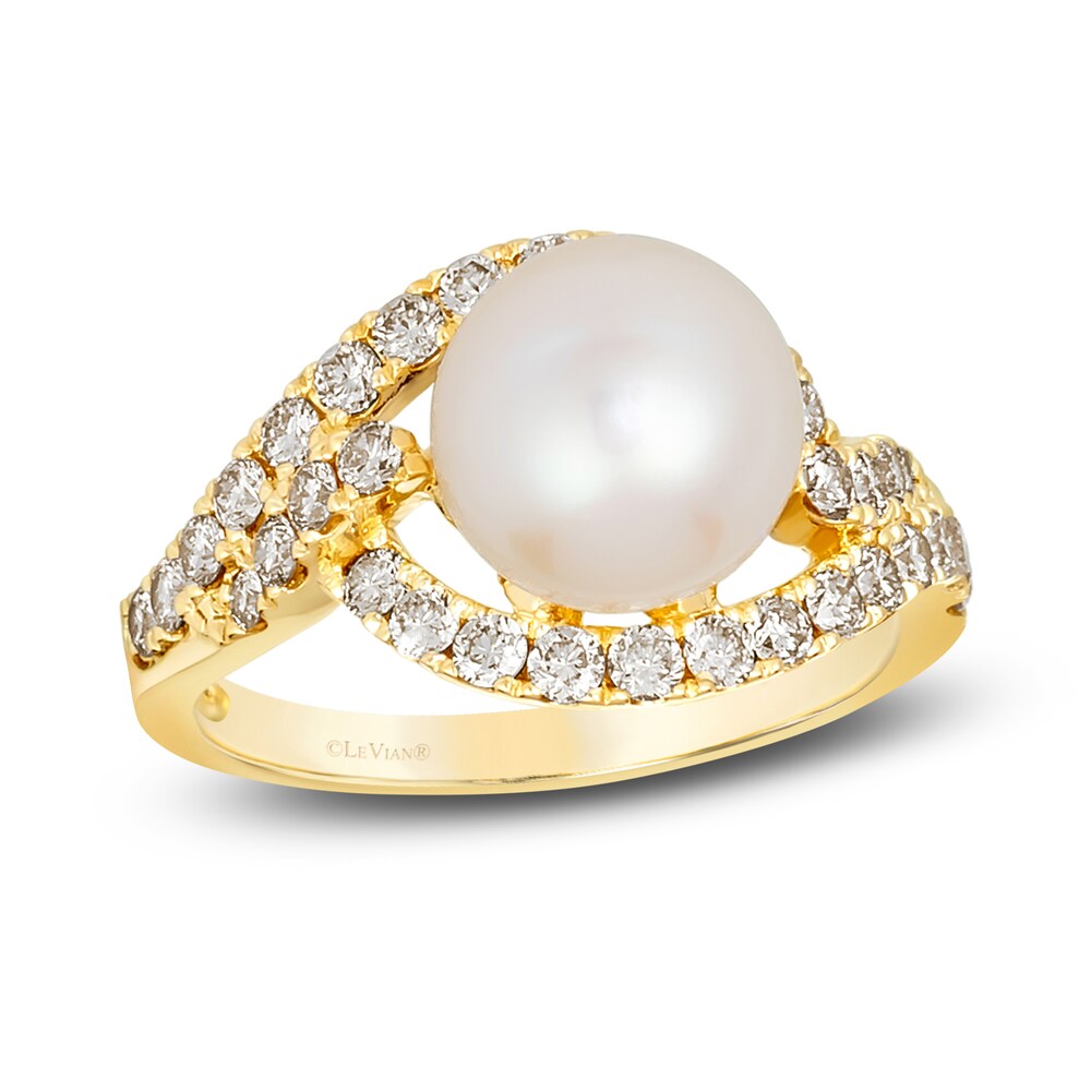 Le Vian Cultured Freshwater Pearl Ring 7/8 ct tw Diamonds 14K Honey Gold t0WSfl90 Le Vian Cultured Freshwater Pearl Ring 7/8 ct tw Diamonds 14K Honey Gold t0WSfl90