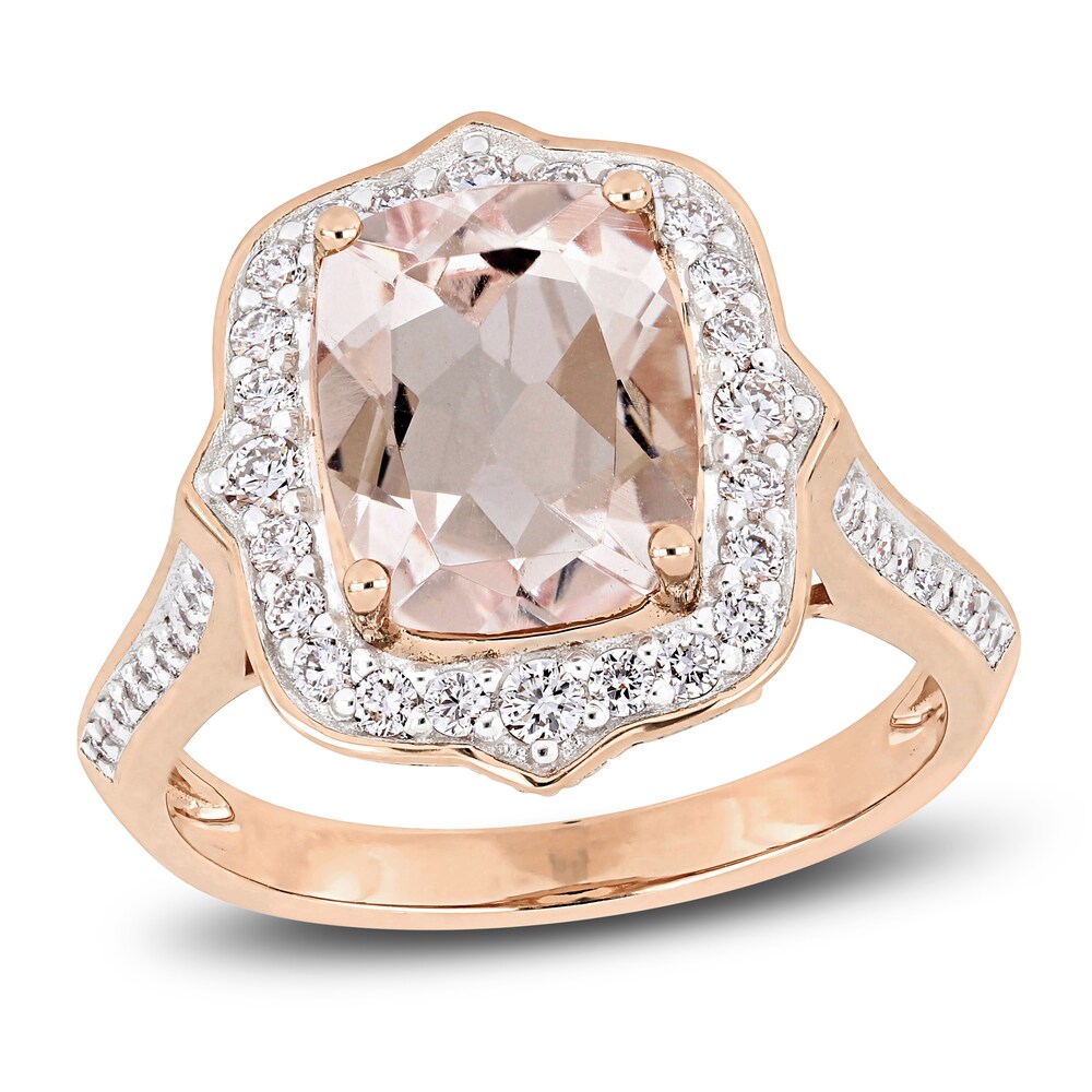Natural Morganite Ring 5/8 ct tw Round 14K Rose Gold tIihbqyb Natural Morganite Ring 5/8 ct tw Round 14K Rose Gold tIihbqyb