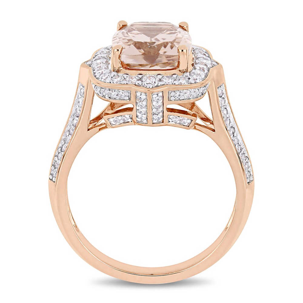Natural Morganite Ring 5/8 ct tw Round 14K Rose Gold tIihbqyb