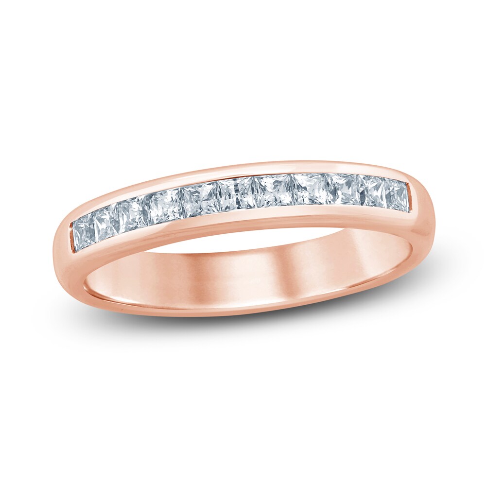 Diamond Wedding Band 1/2 ct tw Princess 14K Rose Gold tcIn1lfs Diamond Wedding Band 1/2 ct tw Princess 14K Rose Gold tcIn1lfs