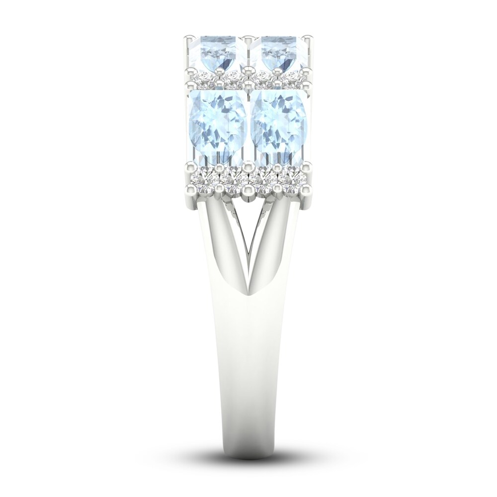 Natural Aquamarine Ring 1/5 ct tw Diamonds 10K White Gold tiL5Zgrs Natural Aquamarine Ring 1/5 ct tw Diamonds 10K White Gold tiL5Zgrs