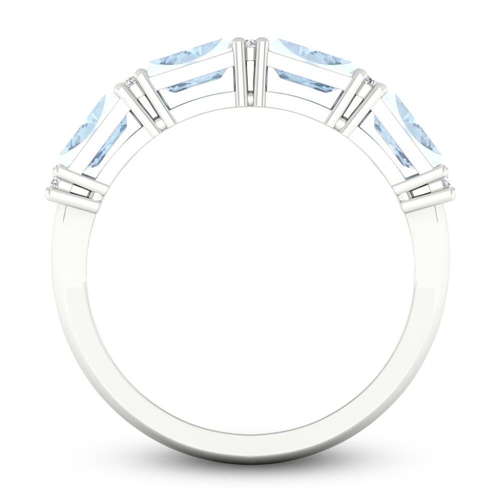 Natural Aquamarine Ring 1/5 ct tw Diamonds 10K White Gold tiL5Zgrs Natural Aquamarine Ring 1/5 ct tw Diamonds 10K White Gold tiL5Zgrs