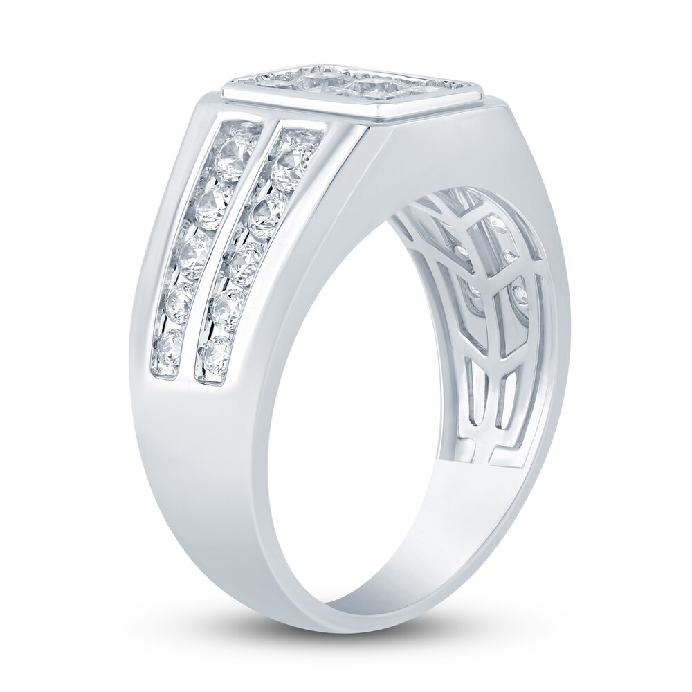 Men\'s Diamond Wedding Band 2 ct tw Princess/Round 14K White Gold tmZdPdzX