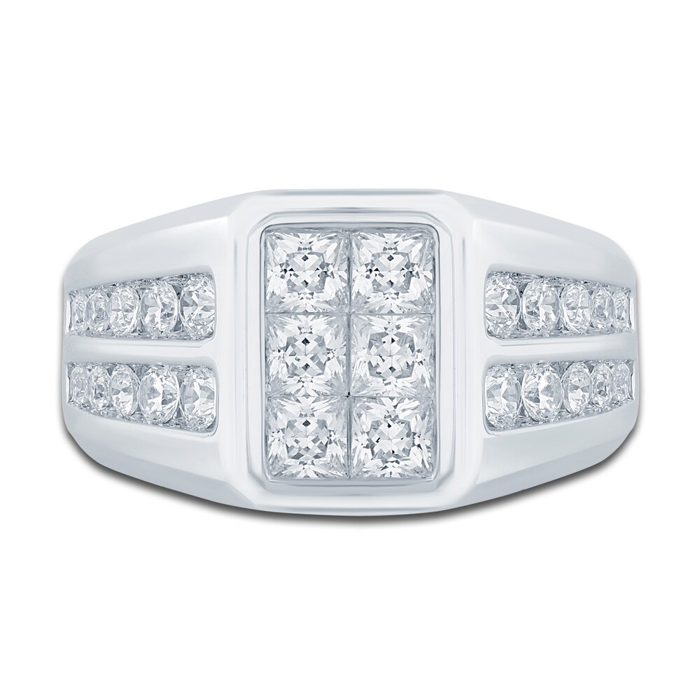 Men\'s Diamond Wedding Band 2 ct tw Princess/Round 14K White Gold tmZdPdzX