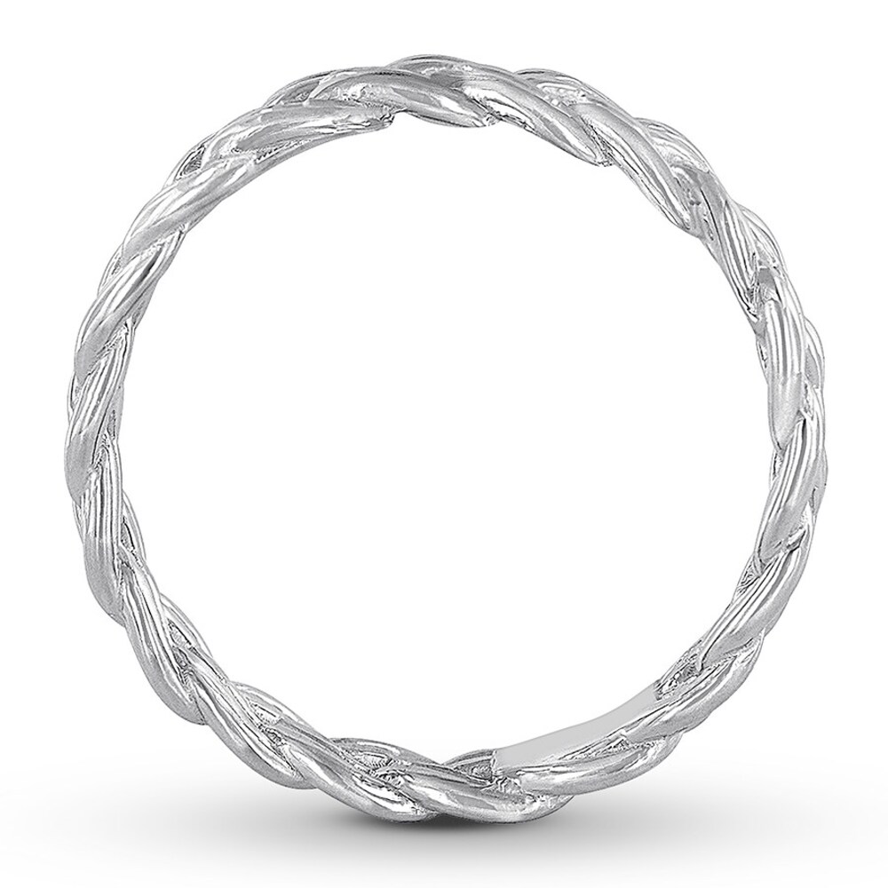 Braided Wedding Band 14K White Gold 4mm to4Rv58y Braided Wedding Band 14K White Gold 4mm to4Rv58y