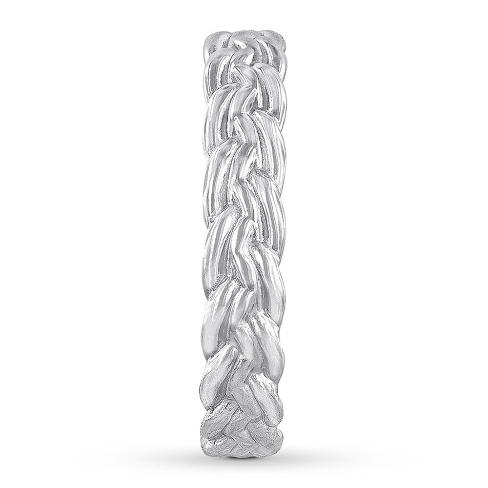 Braided Wedding Band 14K White Gold 4mm to4Rv58y Braided Wedding Band 14K White Gold 4mm to4Rv58y