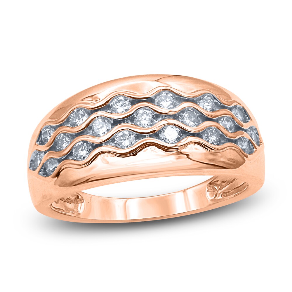 Diamond Wave Anniversary Band 1/2 ct tw Round 14K Rose Gold toqUBzgf Diamond Wave Anniversary Band 1/2 ct tw Round 14K Rose Gold toqUBzgf