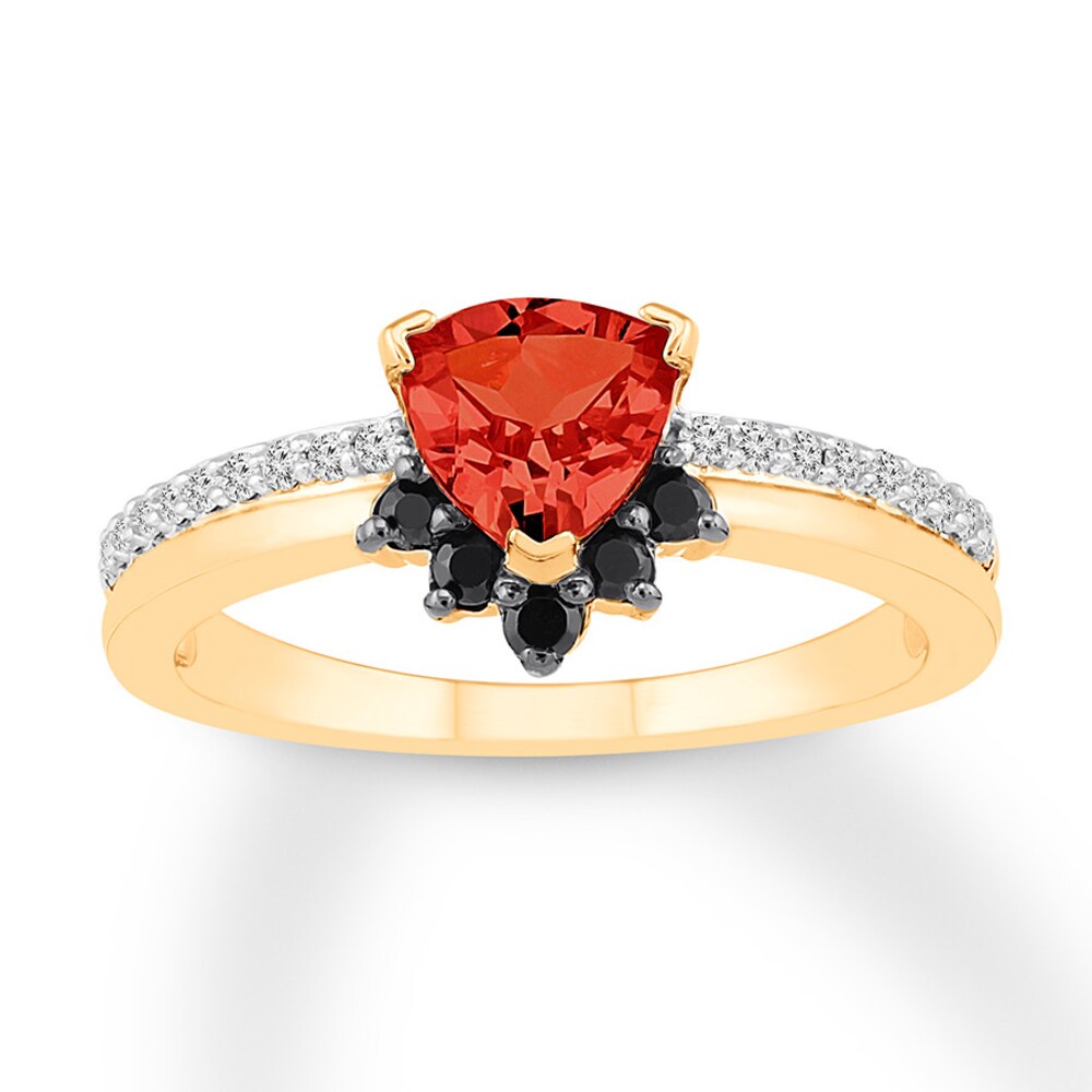 Lab-Created Ruby Ring 1/5 ct tw Black & White Diamonds 10K Gold twkP7LUt Lab-Created Ruby Ring 1/5 ct tw Black & White Diamonds 10K Gold twkP7LUt