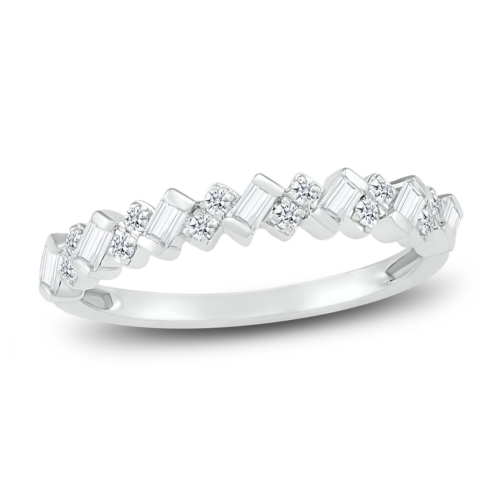 Diamond Stackable Ring 1/4 ct tw Baguette/Round 10K White Gold tyiflRzh