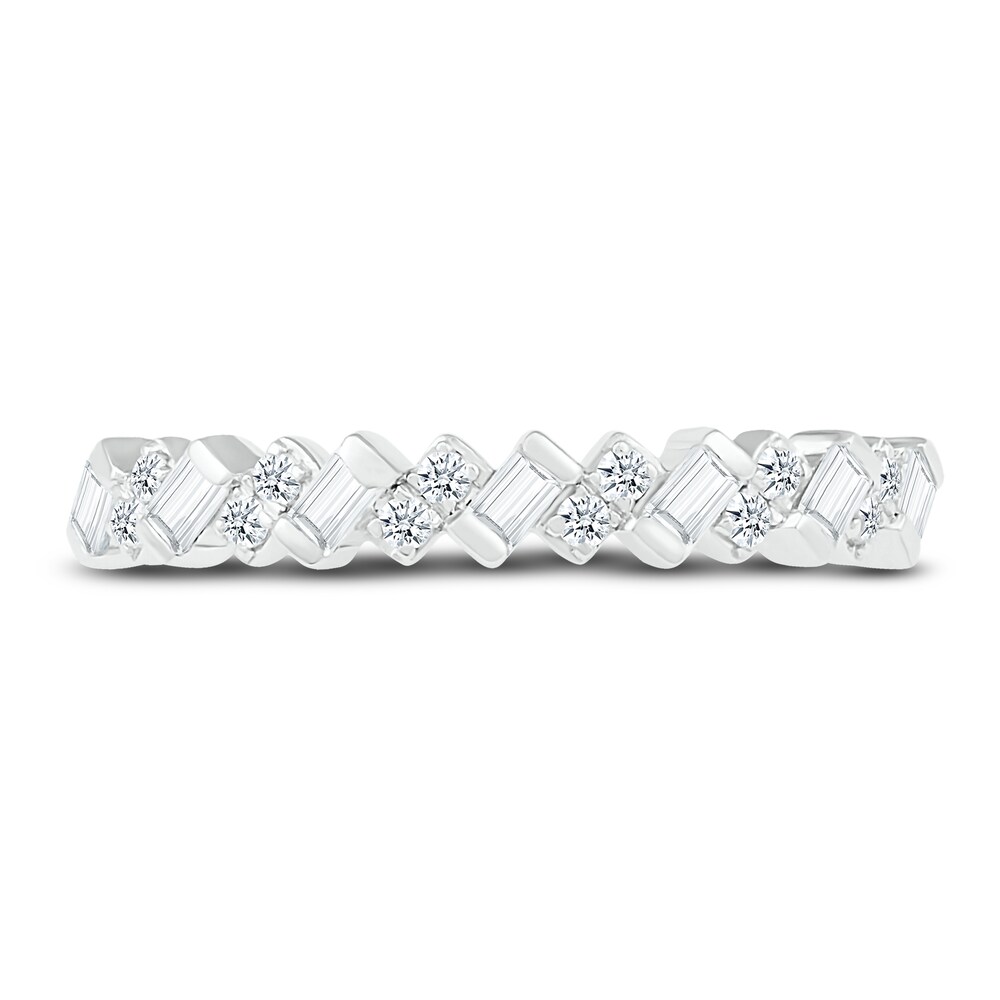 Diamond Stackable Ring 1/4 ct tw Baguette/Round 10K White Gold tyiflRzh