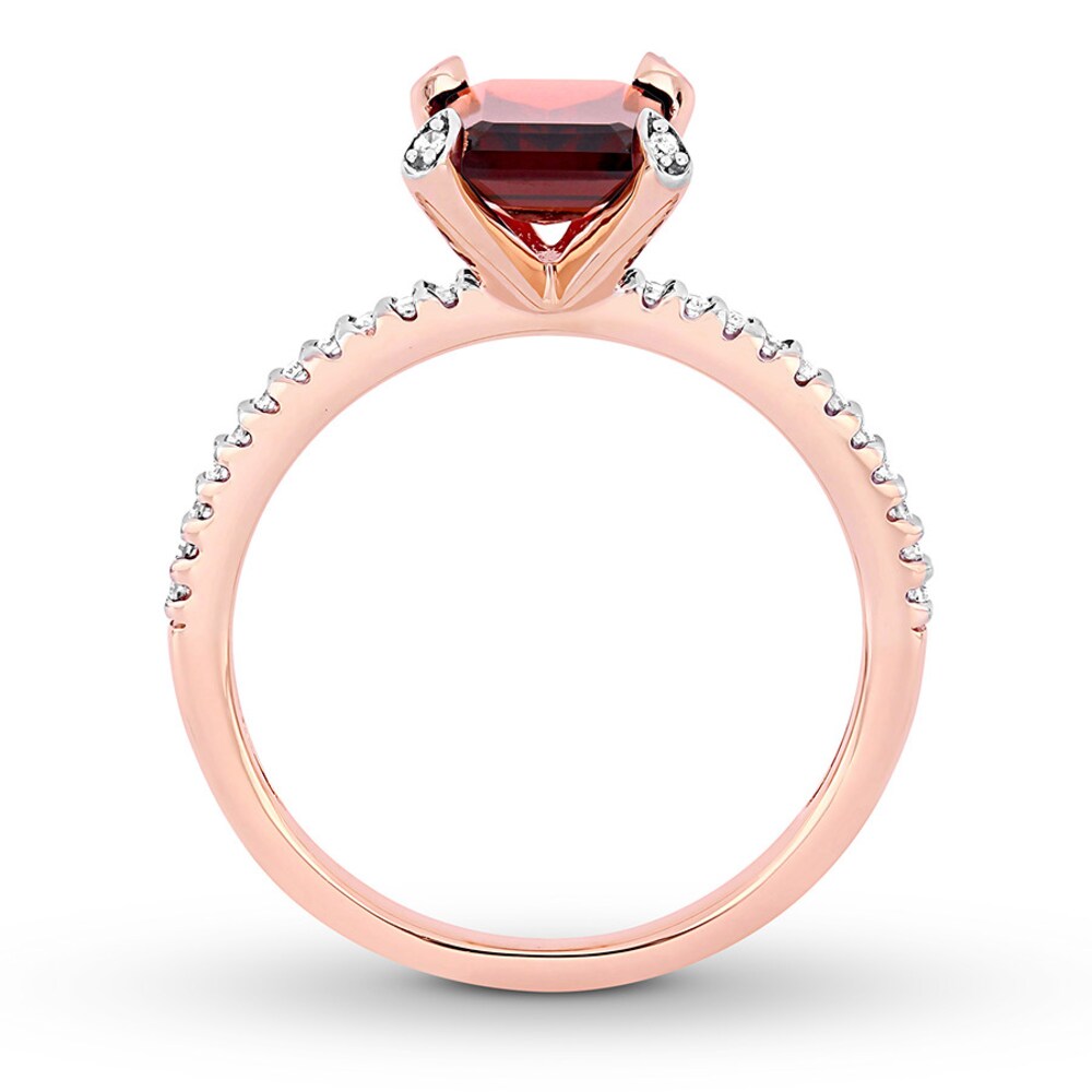Garnet Ring 1/10 carat tw Diamonds 10K Rose Gold tytBUeHf Garnet Ring 1/10 carat tw Diamonds 10K Rose Gold tytBUeHf