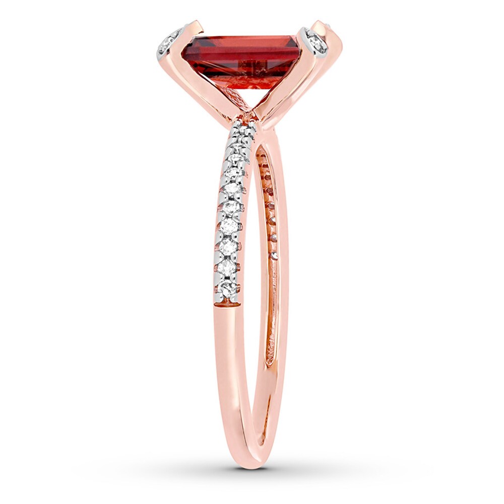 Garnet Ring 1/10 carat tw Diamonds 10K Rose Gold tytBUeHf Garnet Ring 1/10 carat tw Diamonds 10K Rose Gold tytBUeHf