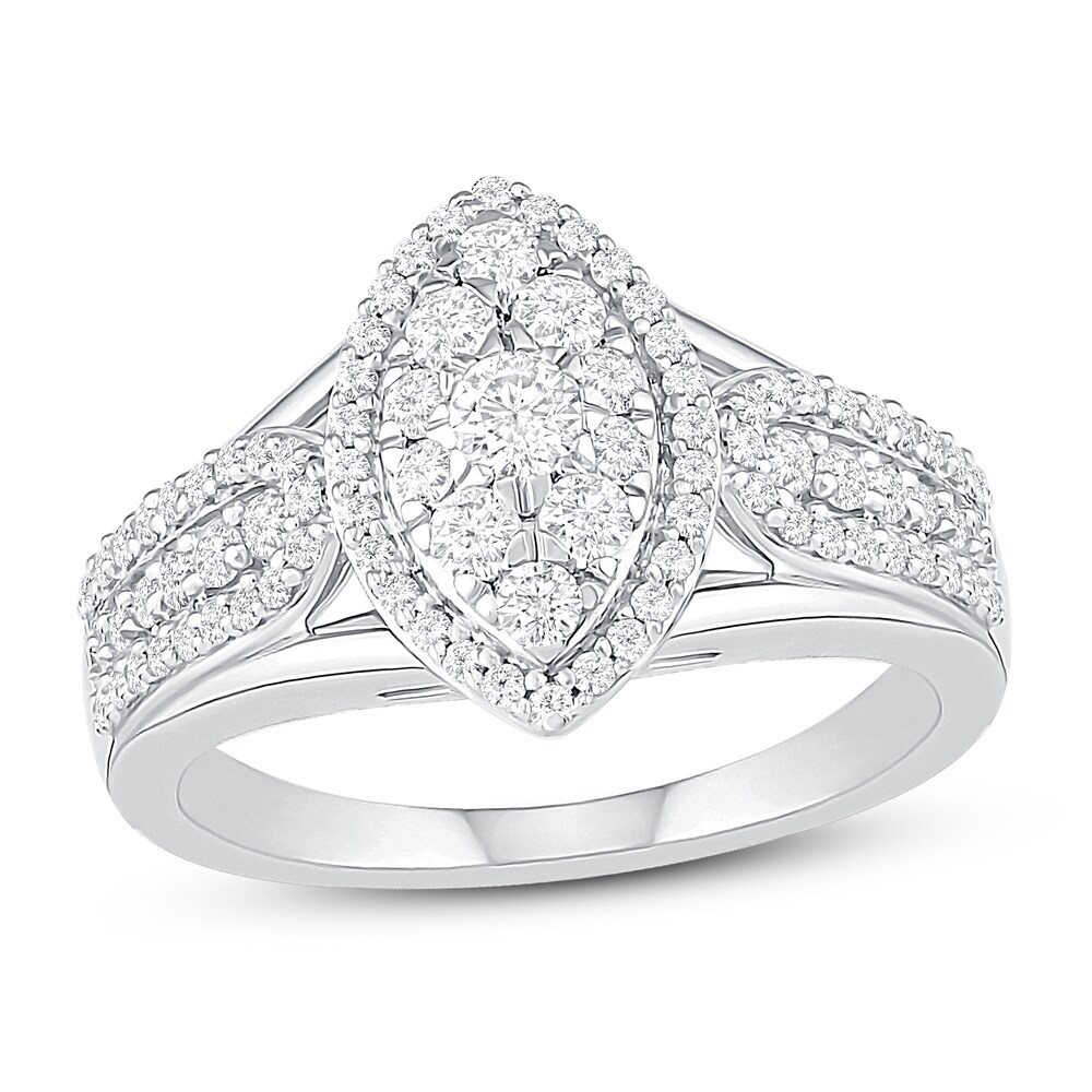 Diamond Ring 3/4 ct tw Round 14K White Gold uHay5HfW