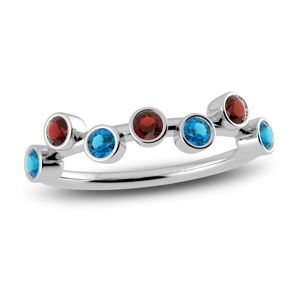 Juliette Maison Natural Garnet & Natural Blue Zircon Ring 10K White Gold uHvOGJxu Juliette Maison Natural Garnet & Natural Blue Zircon Ring 10K White Gold uHvOGJxu