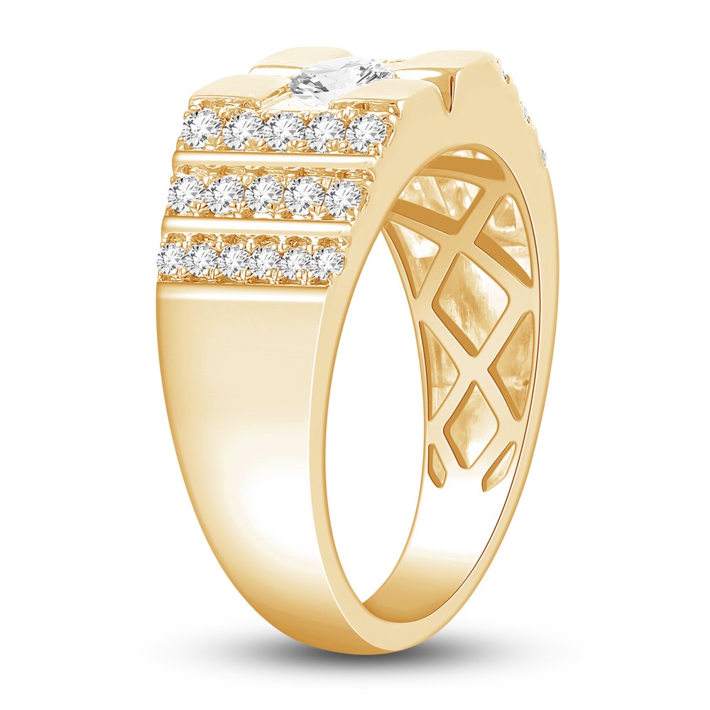 Men\'s Diamond Ring 1 ct tw Round 14K Yellow Gold uKEPpzFB Men\'s Diamond Ring 1 ct tw Round 14K Yellow Gold uKEPpzFB