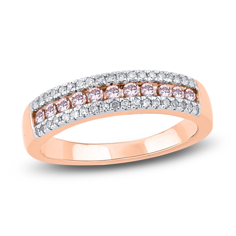 Pink & White Diamond Anniversary Band 1/2 ct tw Round 14K Two-Tone Gold uL8kAWs5 Pink & White Diamond Anniversary Band 1/2 ct tw Round 14K Two-Tone Gold uL8kAWs5