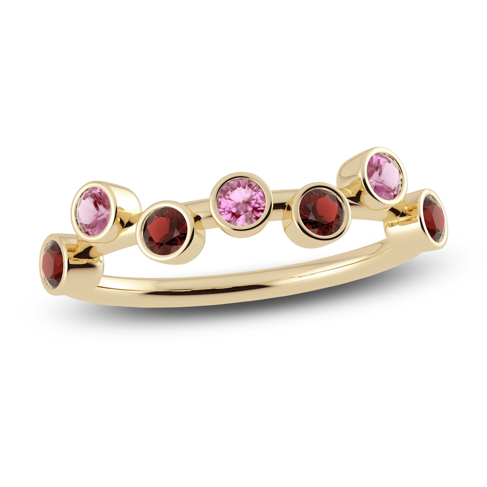 Juliette Maison Natural Pink Tourmaline & Natural Garnet Ring 10K Yellow Gold uS81r8IO Juliette Maison Natural Pink Tourmaline & Natural Garnet Ring 10K Yellow Gold uS81r8IO