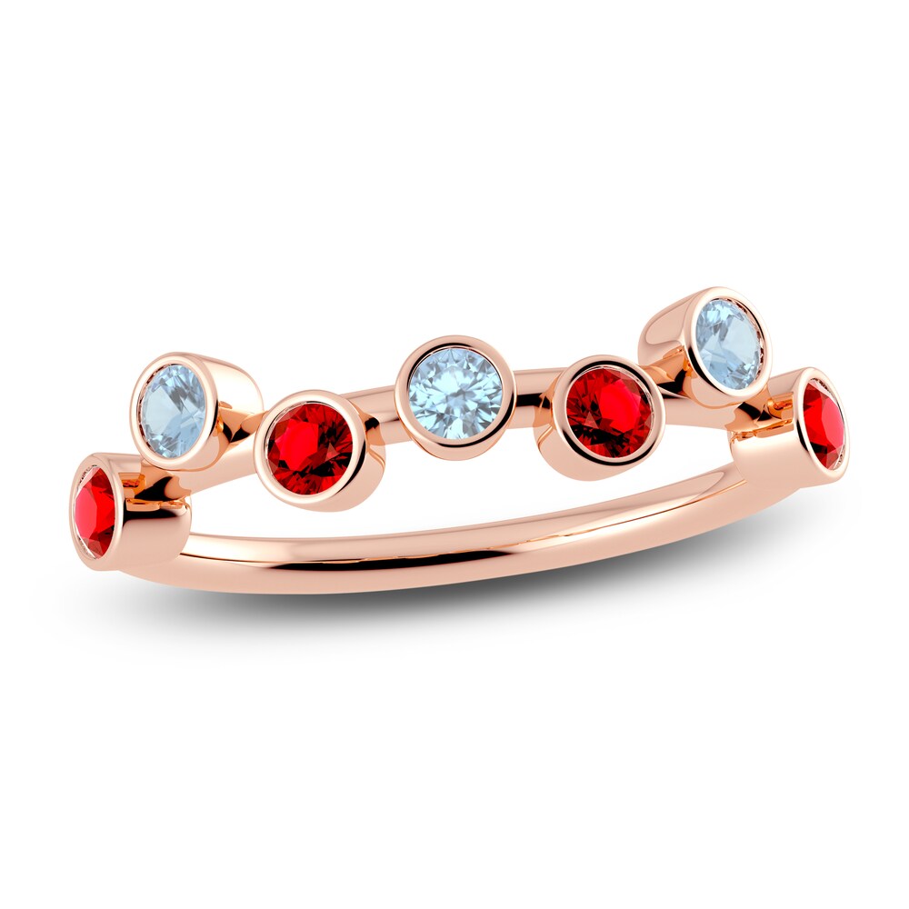 Juliette Maison Natural Ruby & Natural Aquamarine Ring 10K Rose Gold uaerhRwA Juliette Maison Natural Ruby & Natural Aquamarine Ring 10K Rose Gold uaerhRwA