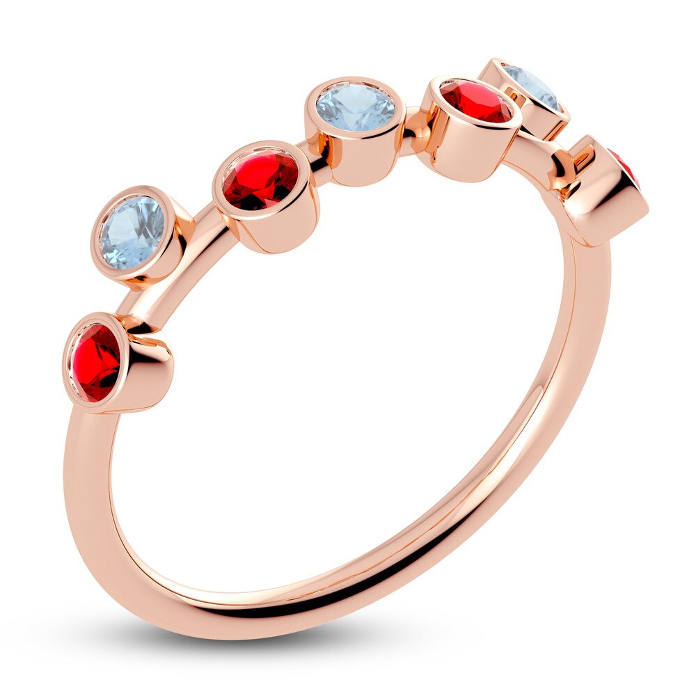 Juliette Maison Natural Ruby & Natural Aquamarine Ring 10K Rose Gold uaerhRwA Juliette Maison Natural Ruby & Natural Aquamarine Ring 10K Rose Gold uaerhRwA