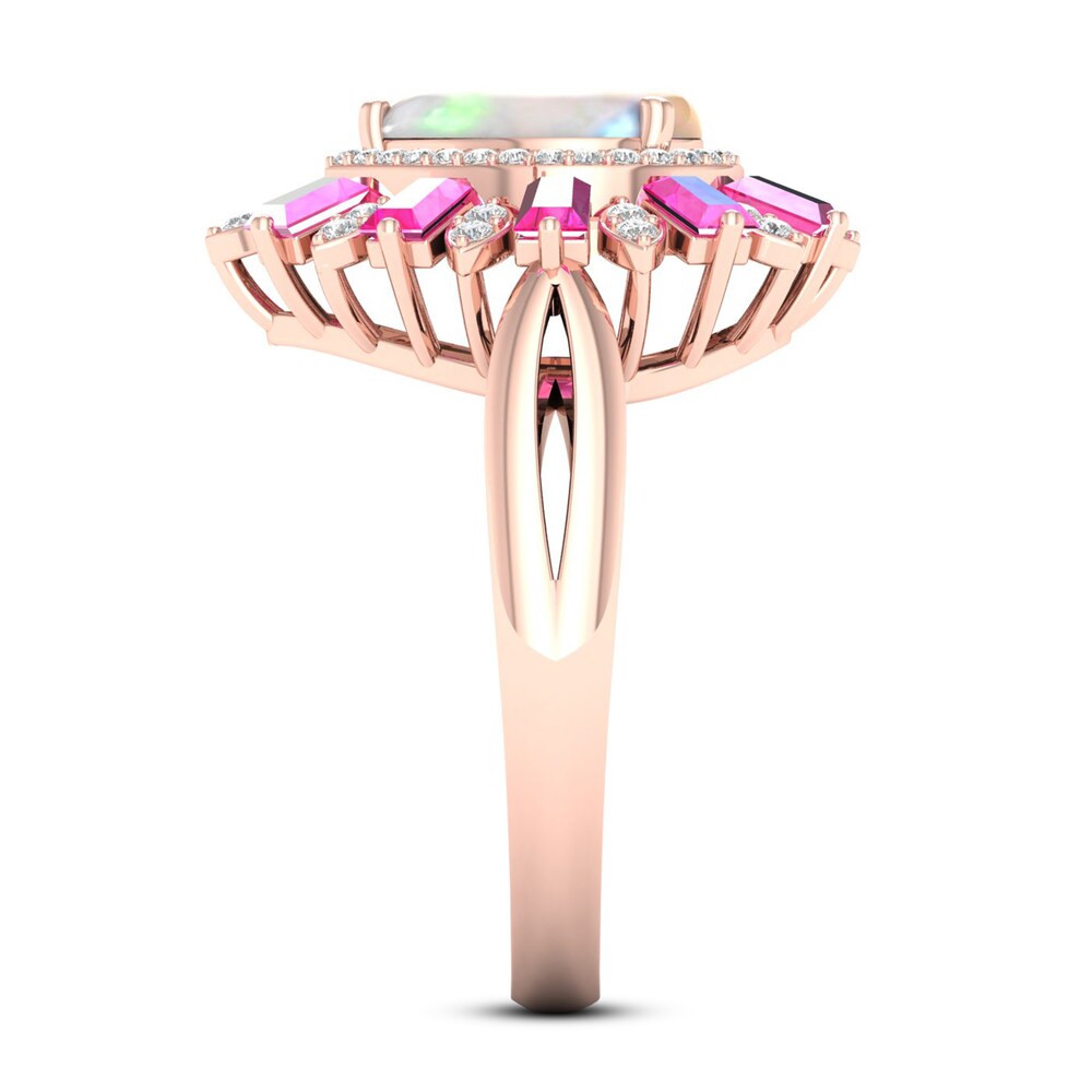 Opal Ring Diamond/Pink Sapphire 1/5 ct tw 10K Rose Gold udtj7cRs Opal Ring Diamond/Pink Sapphire 1/5 ct tw 10K Rose Gold udtj7cRs
