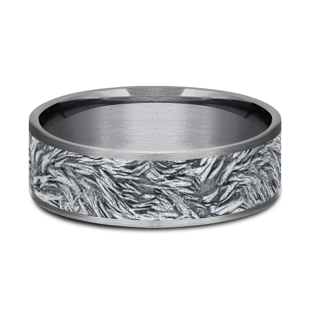 Men\'s Lion\'s Mane Wedding Band Tantalum/14K White Gold 7.5mm ufqTFBJS Men\'s Lion\'s Mane Wedding Band Tantalum/14K White Gold 7.5mm ufqTFBJS