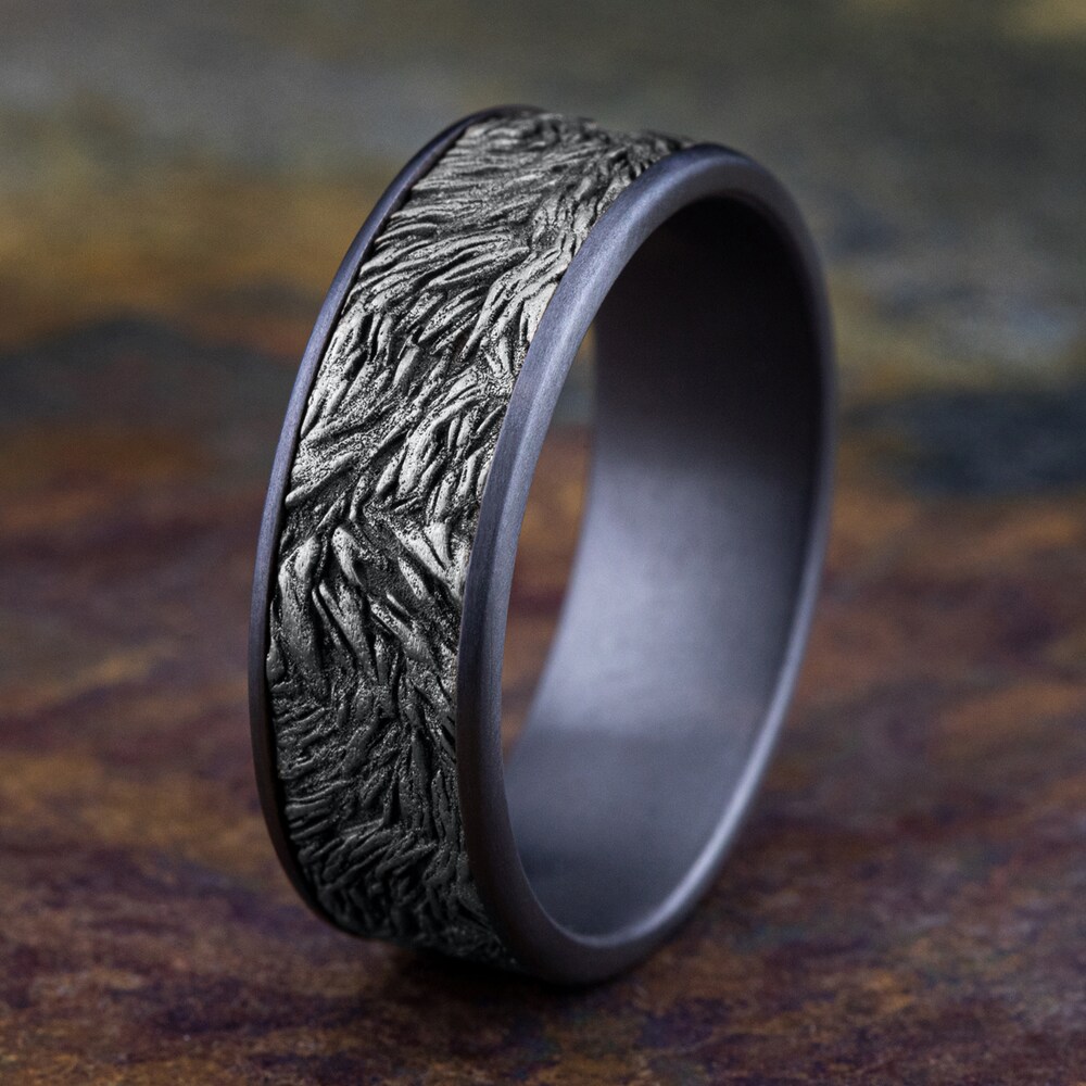 Men\'s Lion\'s Mane Wedding Band Tantalum/14K White Gold 7.5mm ufqTFBJS Men\'s Lion\'s Mane Wedding Band Tantalum/14K White Gold 7.5mm ufqTFBJS