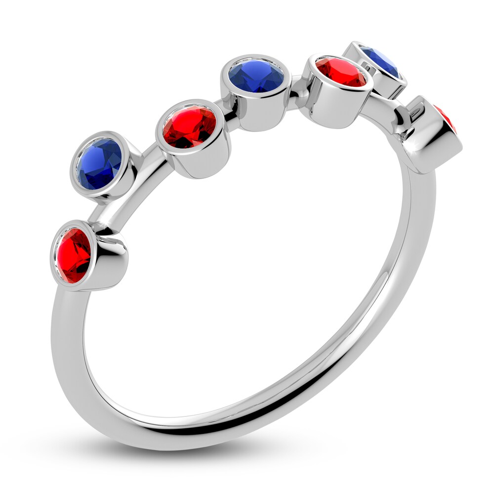 Juliette Maison Natural Ruby & Natural Blue Sapphire Ring 10K White Gold ukzfqMne Juliette Maison Natural Ruby & Natural Blue Sapphire Ring 10K White Gold ukzfqMne