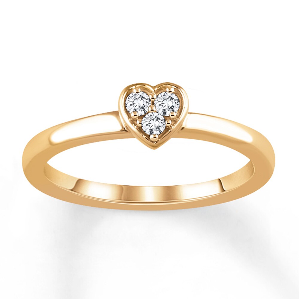 Diamond Stackable Ring 1/10 ct tw Round 10K Yellow Gold uoWTGIcb Diamond Stackable Ring 1/10 ct tw Round 10K Yellow Gold uoWTGIcb