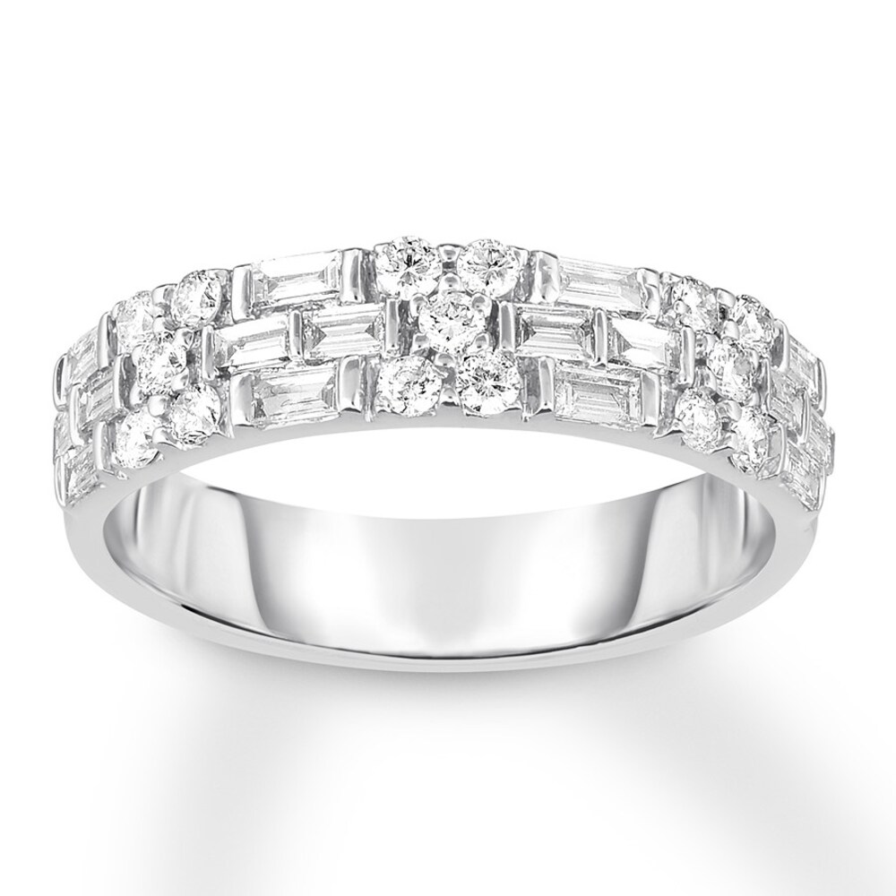 Diamond Band 3/4 ct tw Round/Baguette 14K White Gold uxX6v7Dw Diamond Band 3/4 ct tw Round/Baguette 14K White Gold uxX6v7Dw
