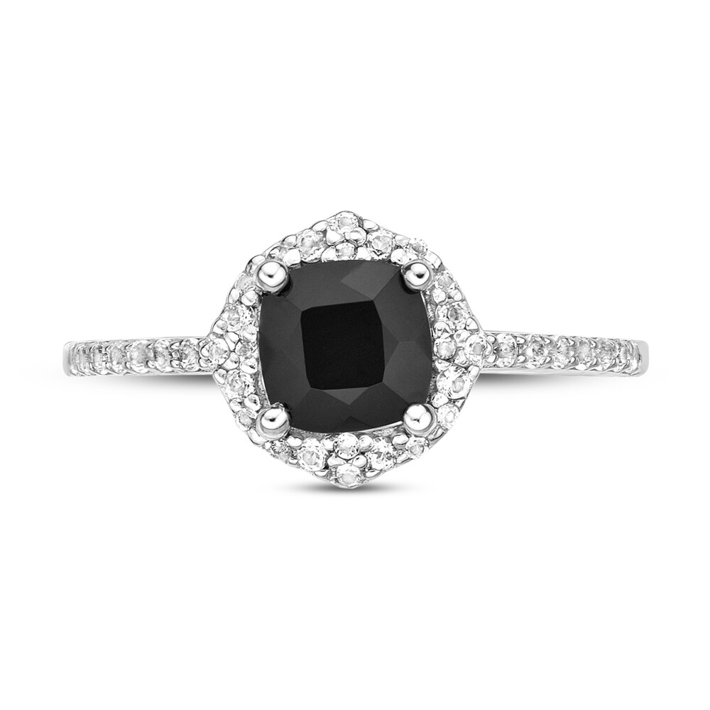 Natural Onyx & Natural White Topaz Ring Sterling Silver v6dAMSJU Natural Onyx & Natural White Topaz Ring Sterling Silver v6dAMSJU