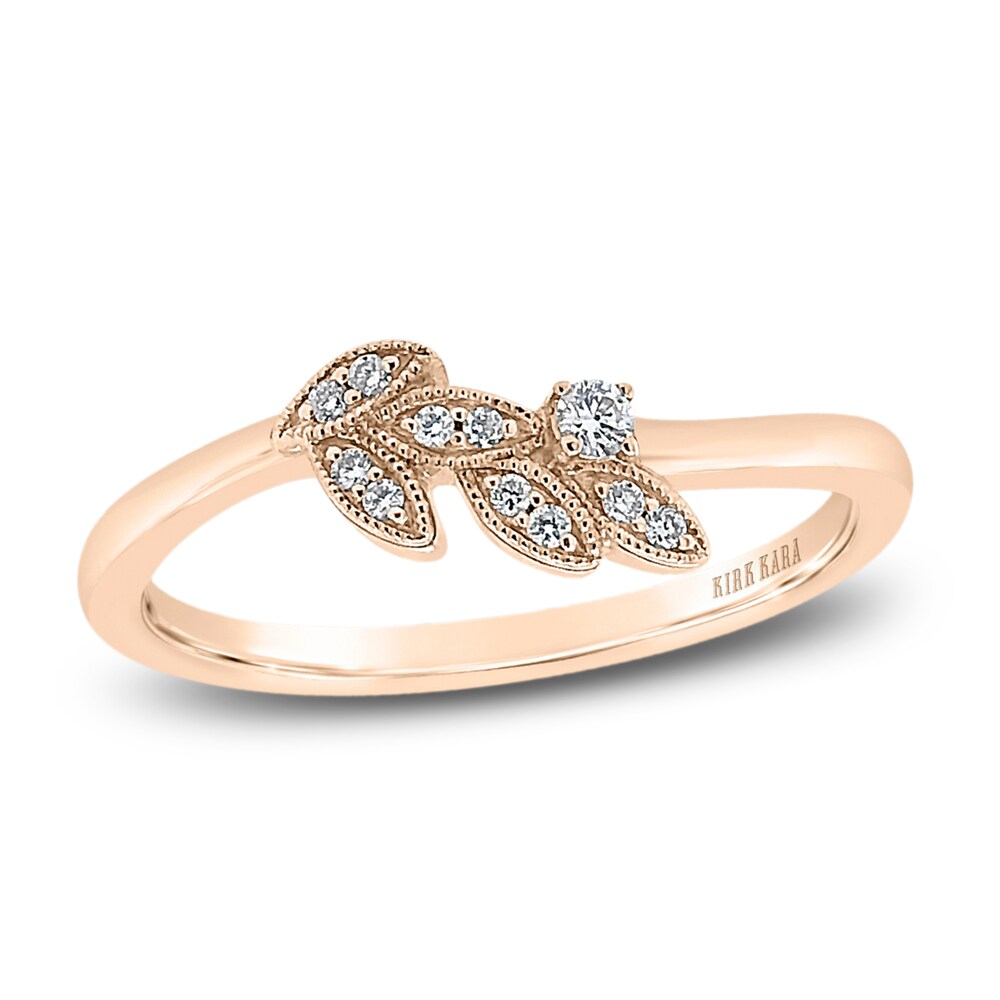 Kirk Kara Diamond Leaf Wedding Band 1/20 ct tw Round 18K Rose Gold v8nGe77x Kirk Kara Diamond Leaf Wedding Band 1/20 ct tw Round 18K Rose Gold v8nGe77x