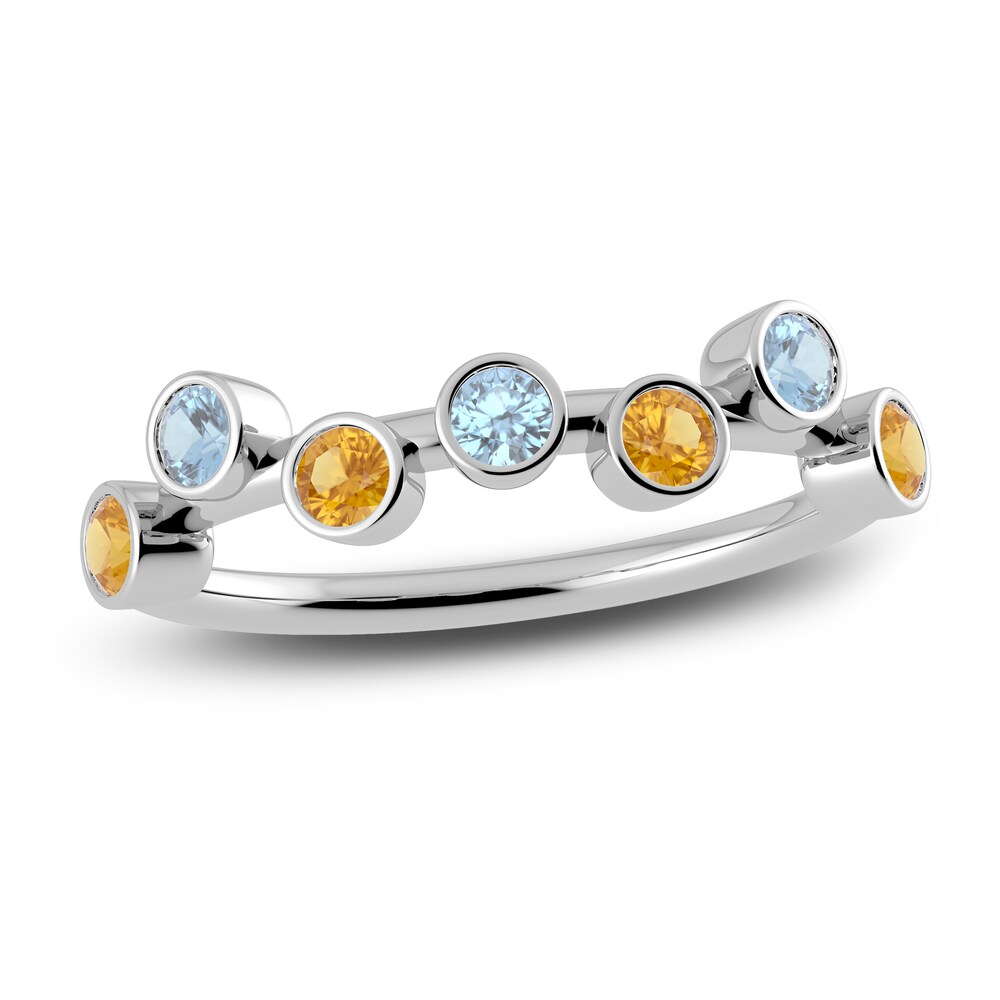 Juliette Maison Natural Orange Citrine & Natural Aquamarine Ring 10K White Gold vD55w8Oi Juliette Maison Natural Orange Citrine & Natural Aquamarine Ring 10K White Gold vD55w8Oi