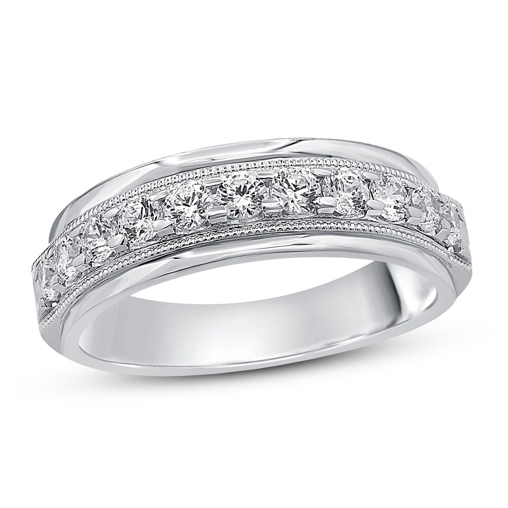 Men's Diamond Wedding Band 1 ct tw Round 14K White Gold vLIdLBiK Men's Diamond Wedding Band 1 ct tw Round 14K White Gold vLIdLBiK