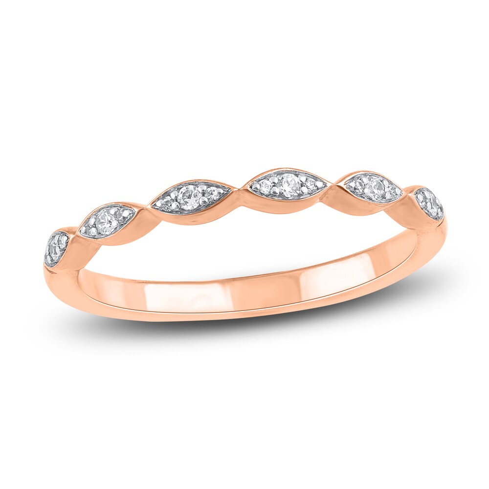 Diamond Wedding Band 1/10 ct tw Round 14K Rose Gold vQINgYTZ Diamond Wedding Band 1/10 ct tw Round 14K Rose Gold vQINgYTZ